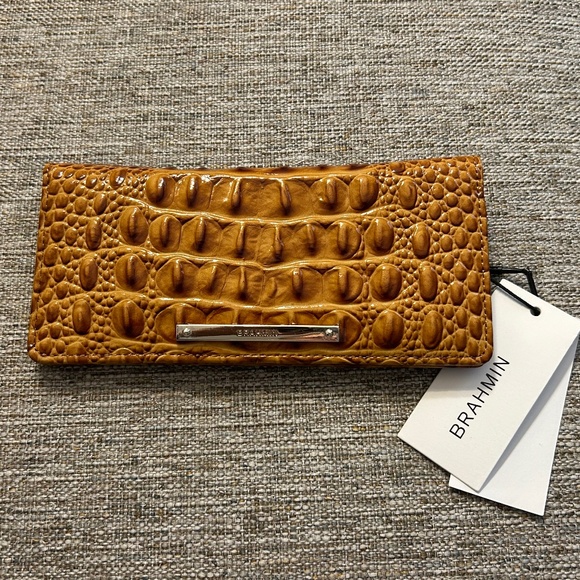NWT Brahmin Ady Wallet Dark Rum Melbourne Leather Wallet